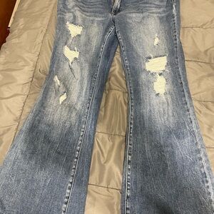 Size 18 Distressed Flare Jeans